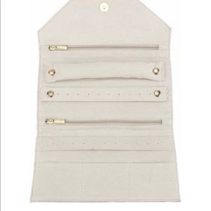 NWT Champagne Leatherette Jewelry Clutch